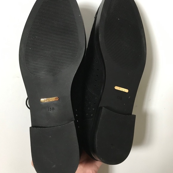 LAUREN Ralph Lauren Perforated Suede Oxfords 7.5 - Picture 6 of 8